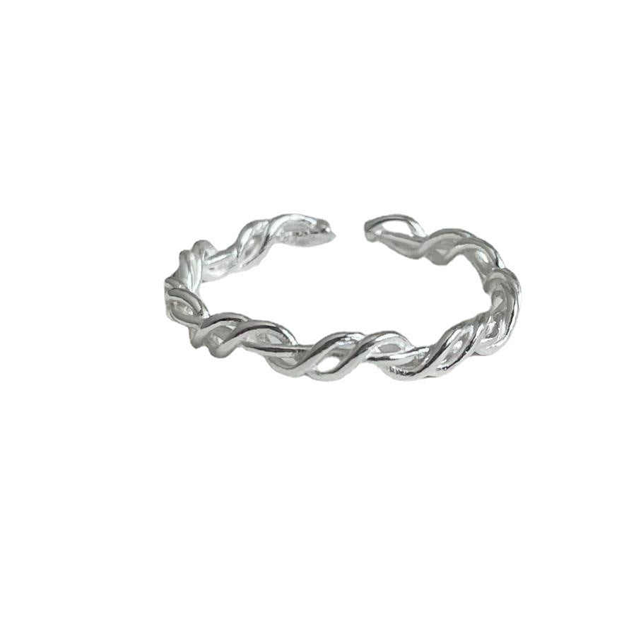 Korean Style First Line Winding Twist Open-end Temperament Rings