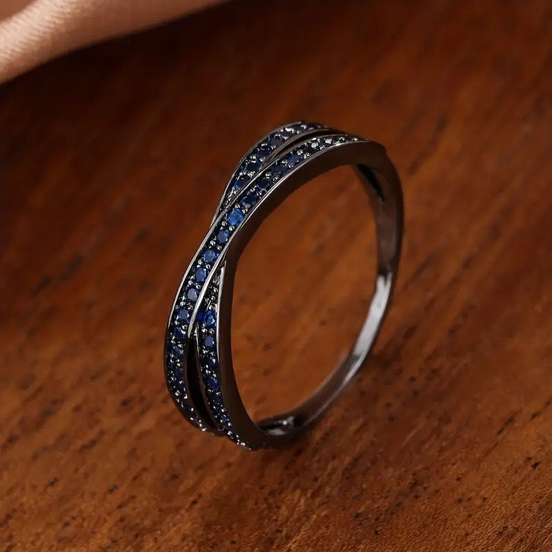 Women's & Men's Unique Cross Shape Design Micro Inlaid Zircon Rings