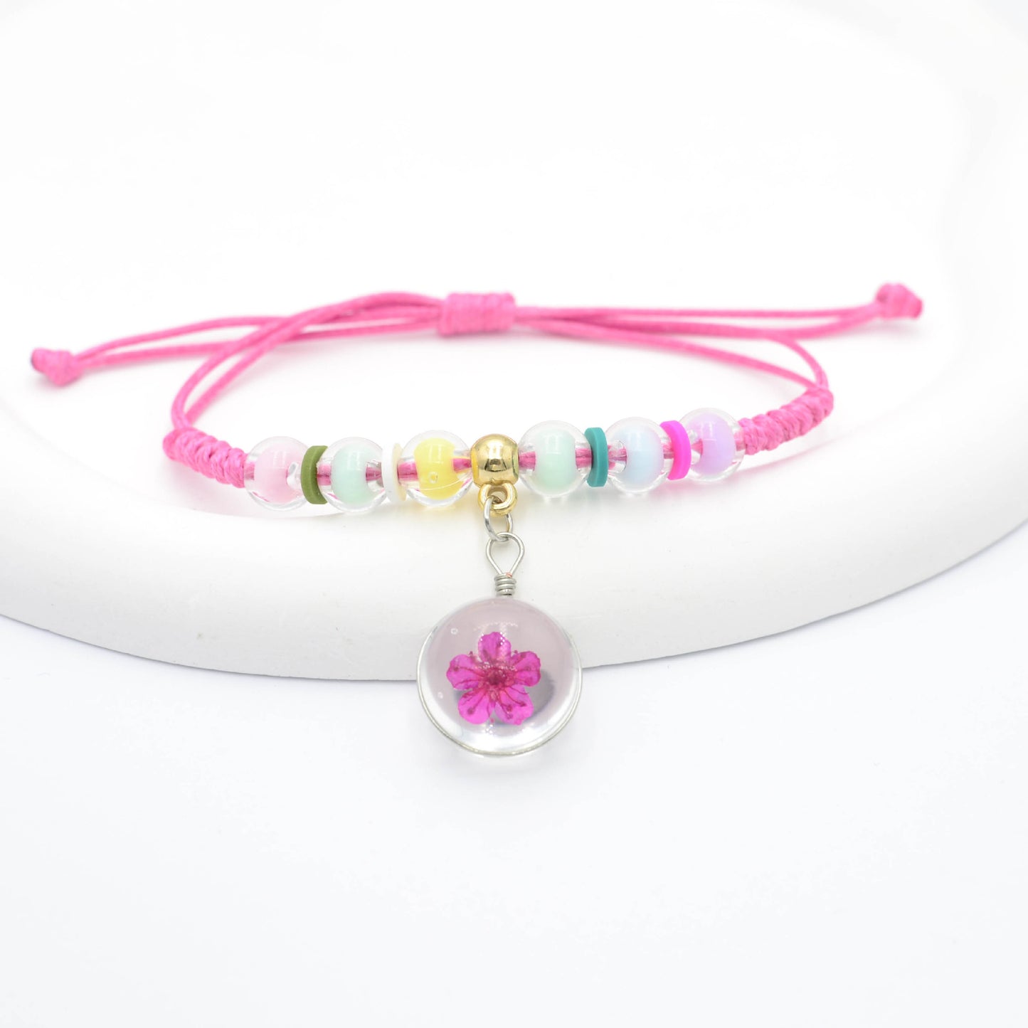 Flower Glass Preserved Fresh Narcissus Cherry Bracelets