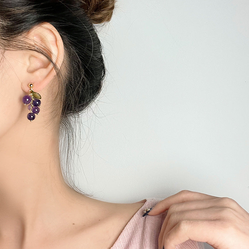 Fresh Female Ear Clip Sweet Temperament Purple Rings