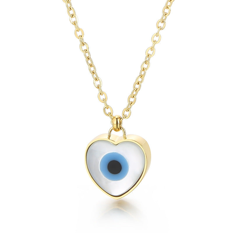 Women's Real Gold Ornament Devil's Eye Trend Necklaces