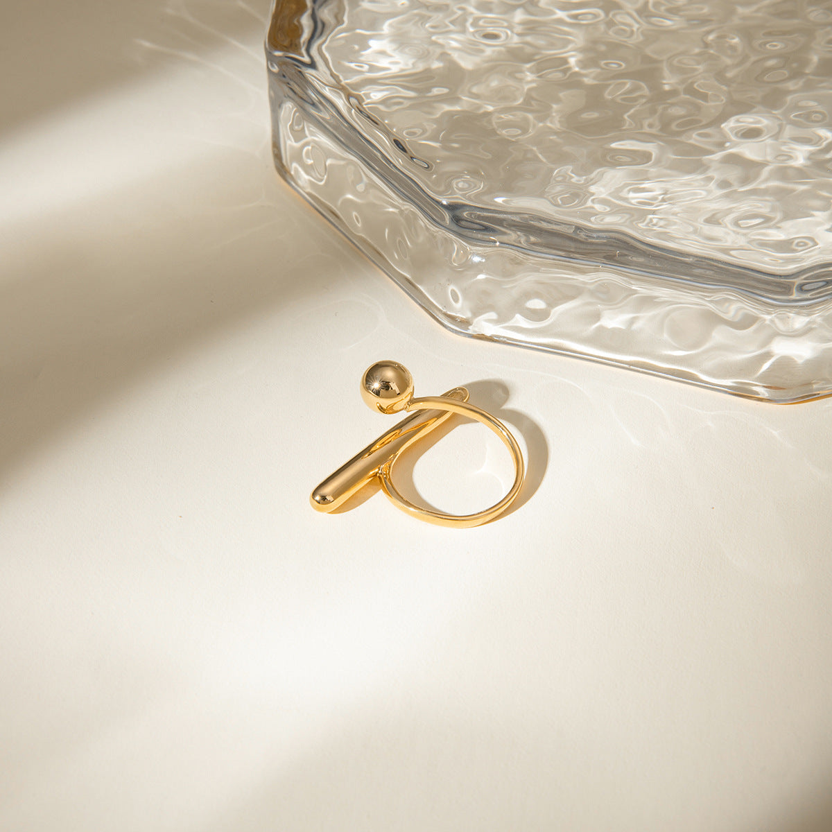 Unique Design Gold Stainless Steel Geometric Simple Rings