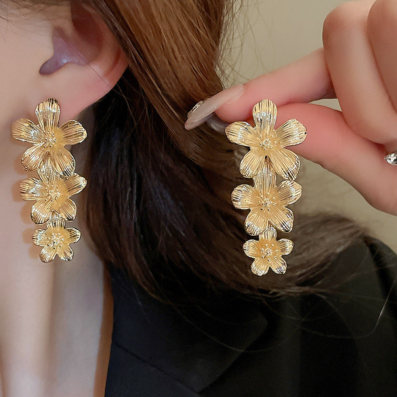 Chinese Style Flower Bamboo Tassel Fashion Trend Ear Hook Earrings