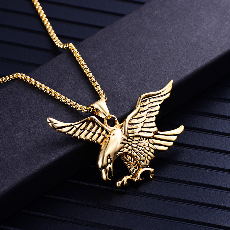 Men's Steel Flying Eagle Personal Accessories Titanium Necklaces