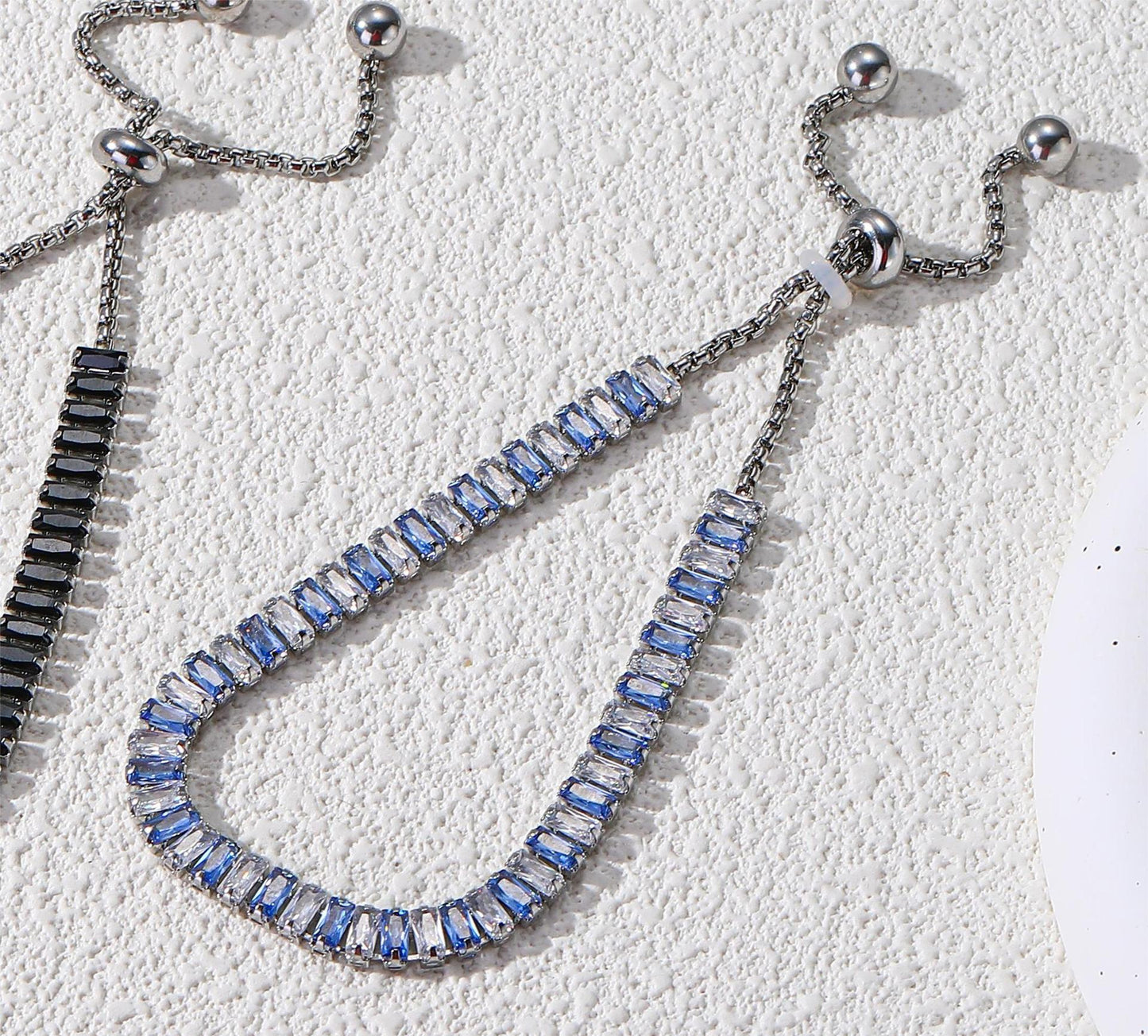 Square Zircon Adjustable Female Simple Light Bracelets