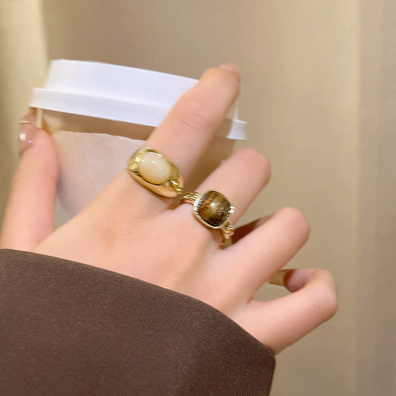 Women's Luxury High Sense Niche Couple Open Rings