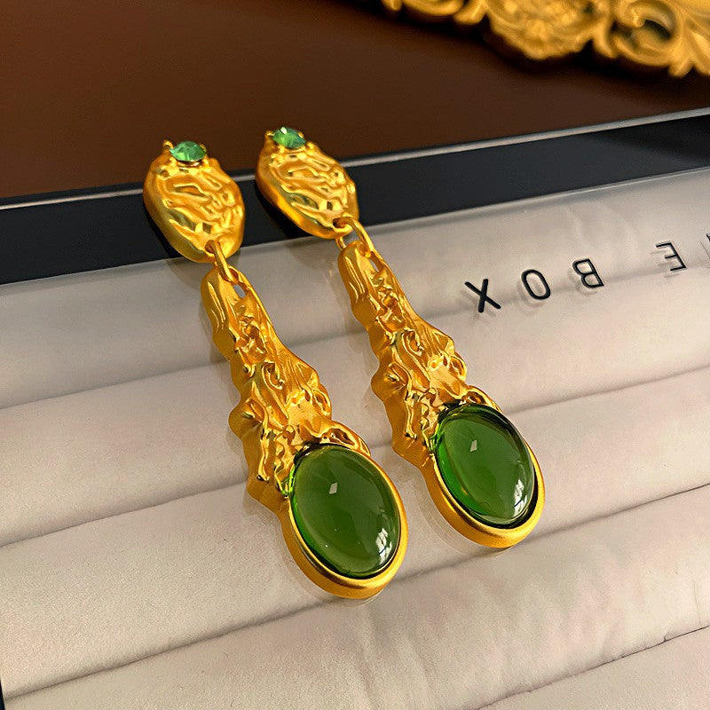 Oil Oval Geometric French Retro Special Earrings