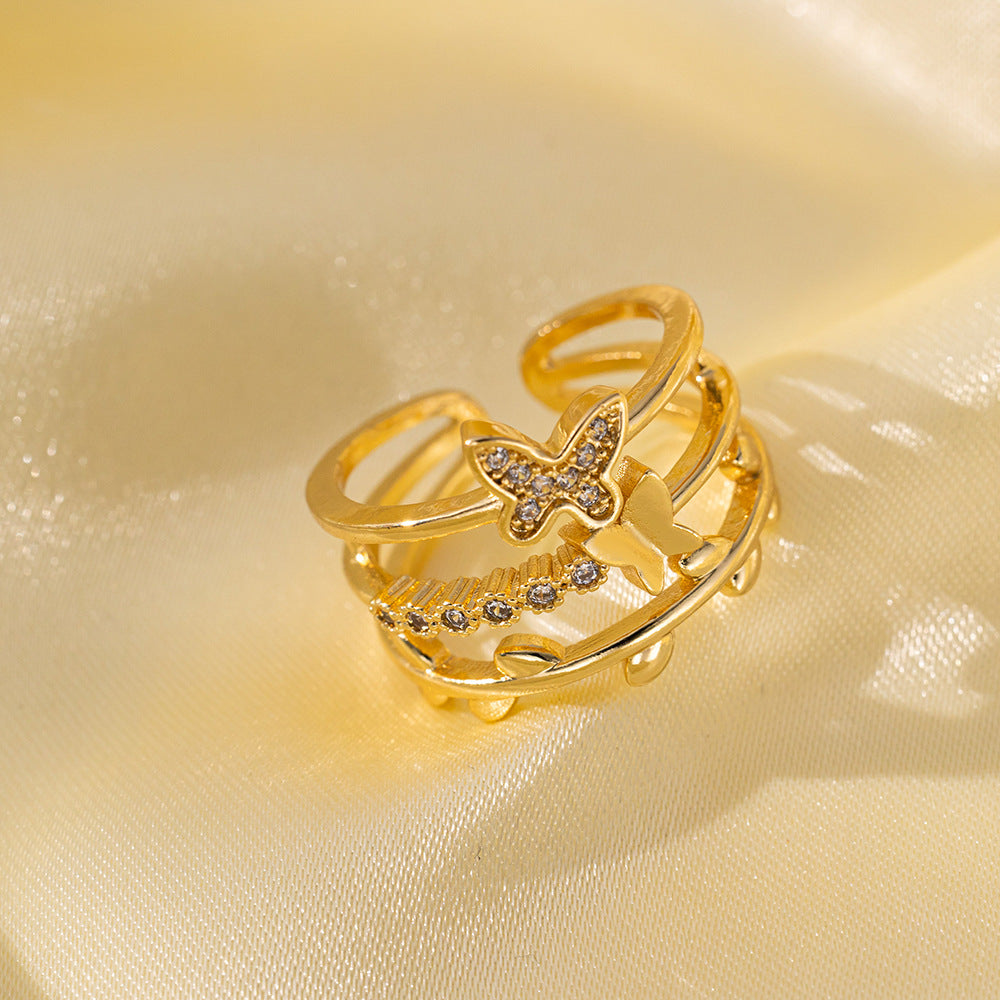 Adjustable Simple Real Gold Electroplated Delicate Super Rings