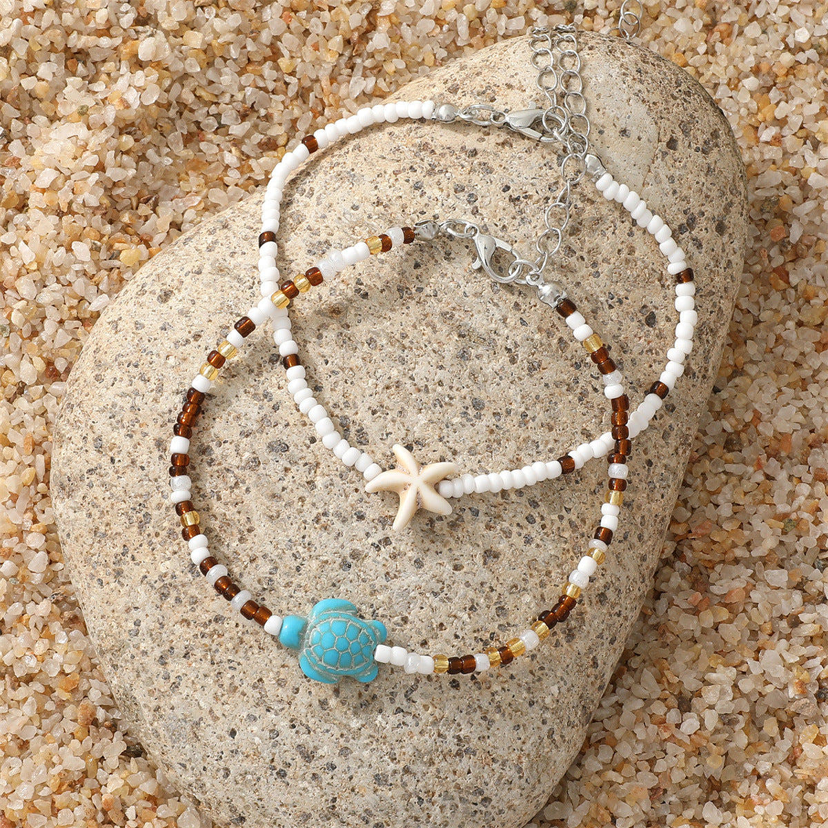 Style Irregular Turquoise Starfish Beads Niche Bracelets