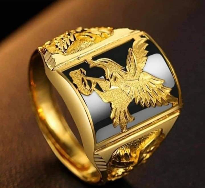 Men's Ornament Snakelike Winding Black Flat Gemstone Vintage Rings