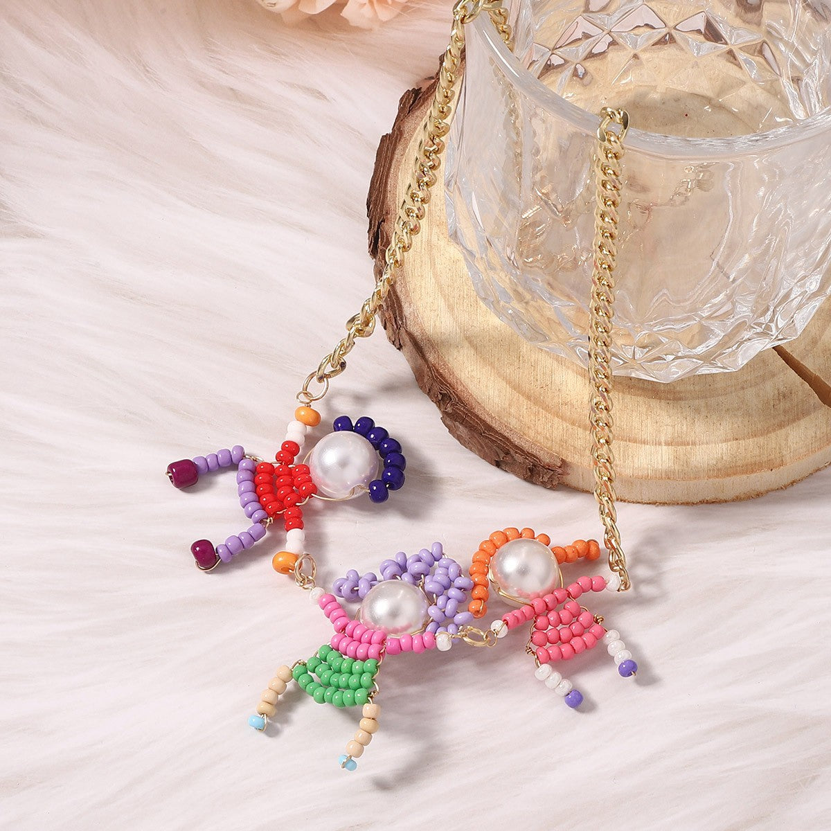 Handmade Imported Bead Cartoon Three-dimensional Character Necklaces