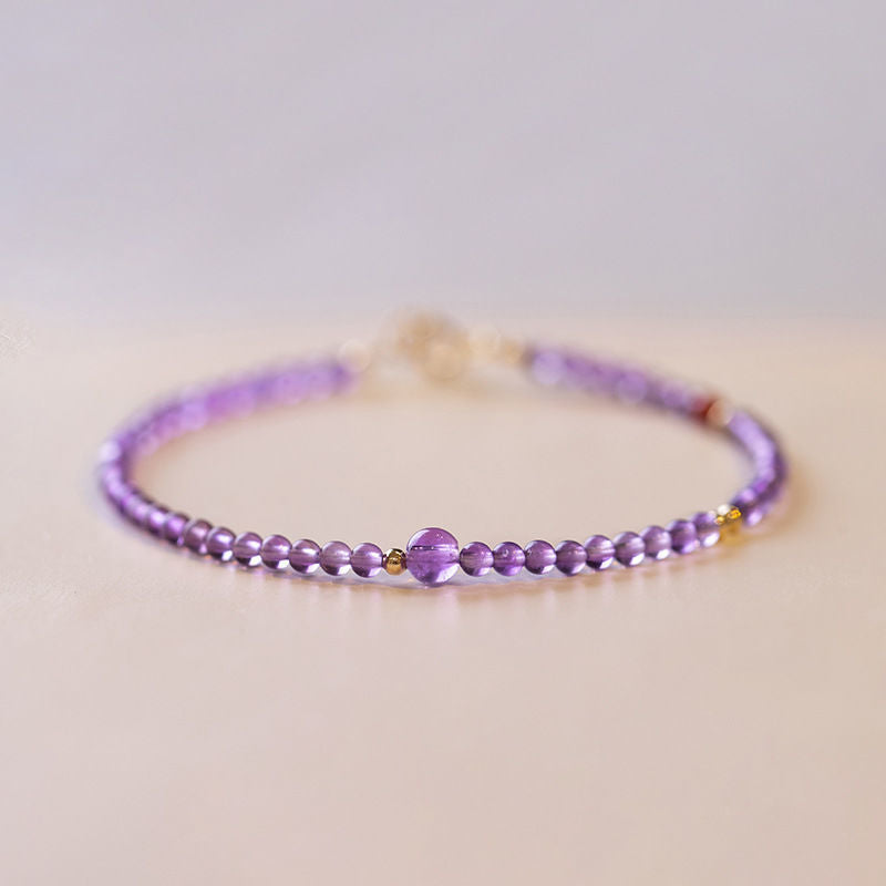 Women's Live Broadcast Natural Amethyst Fresh Golden Bracelets