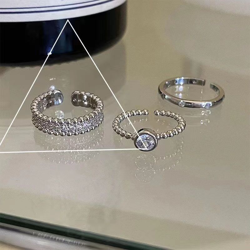 Simple Zircon Metal Open Suit Female Design High Sense Rings