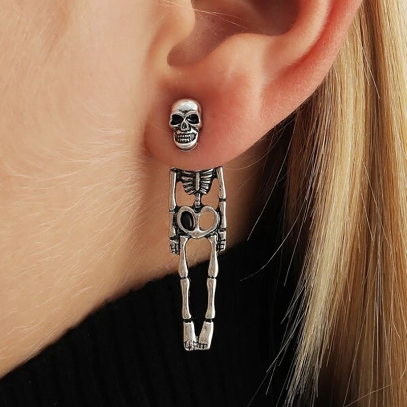 Geometric Skull Ear Split Removable Human Rings