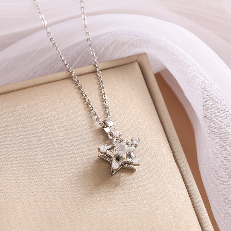 Titanium Steel Diamond Four-leaf Flower Female Necklaces