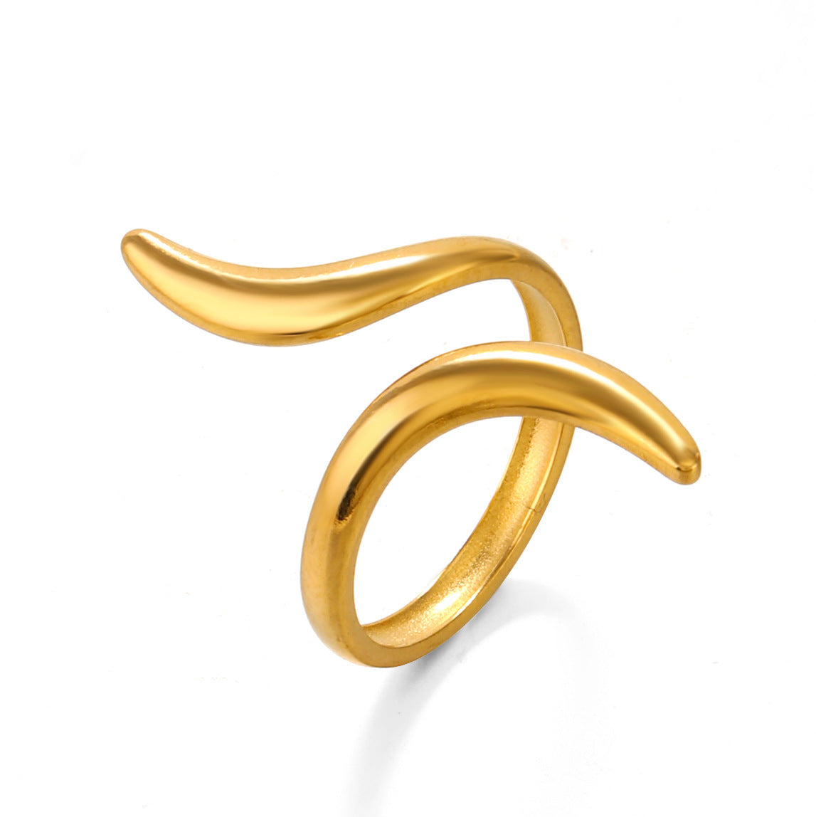 Women's Steel Line Open Simple Style Gold Rings