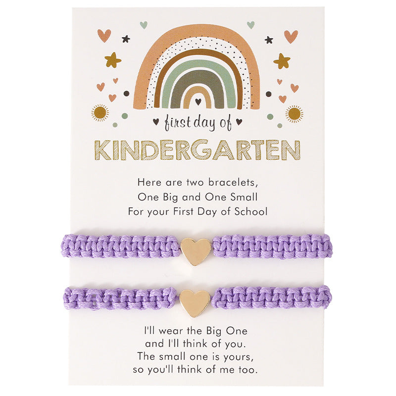 Hand Weaving Gold Love Heart Couple Girlfriends Friendship Bracelets