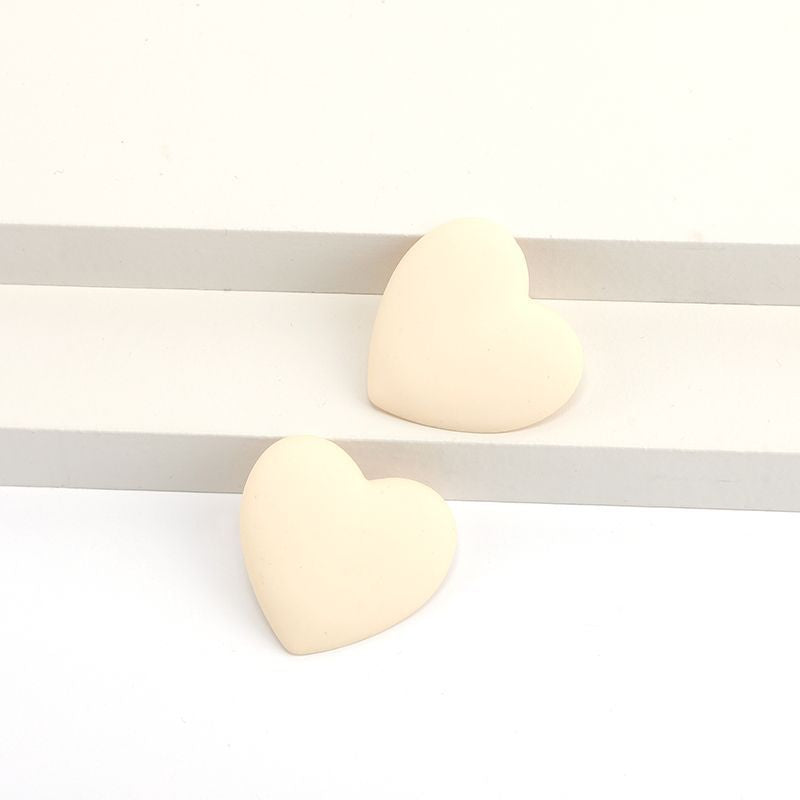 Acrylic Candy Color Sier Needle Love Stud Earrings