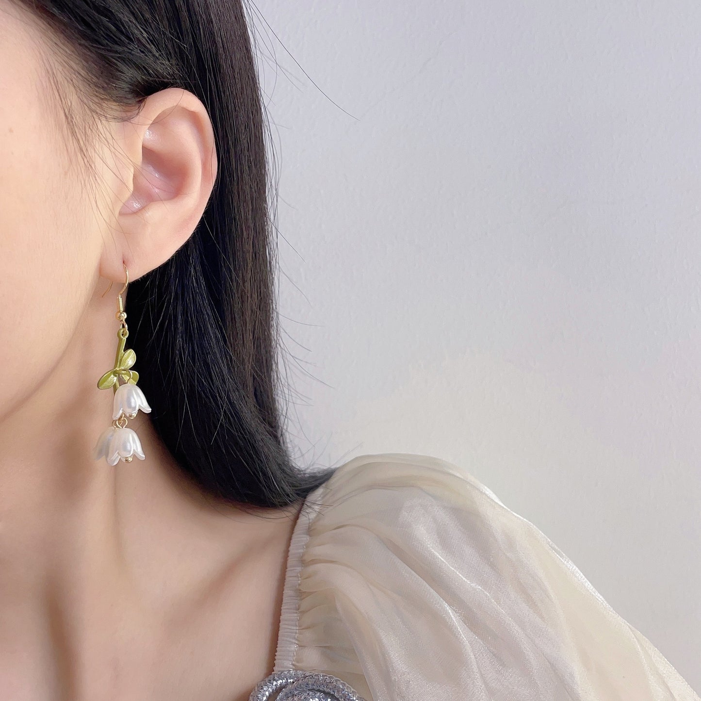 Women's Sier Ear Hook Valley Lily Flower For Sweet Retro Rings