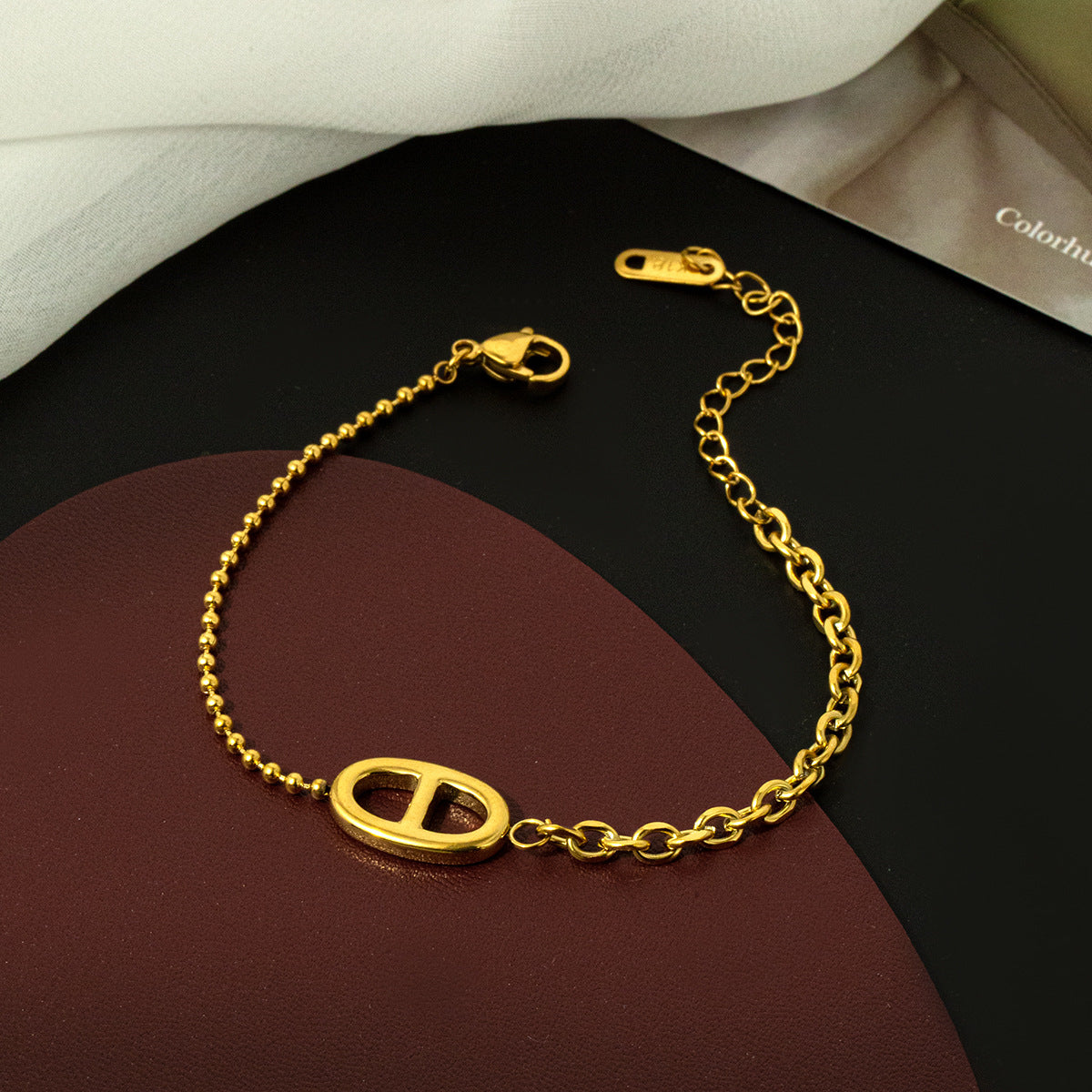 Women's & Men's Design Pig Nose Hollow Out Stitching Bracelets
