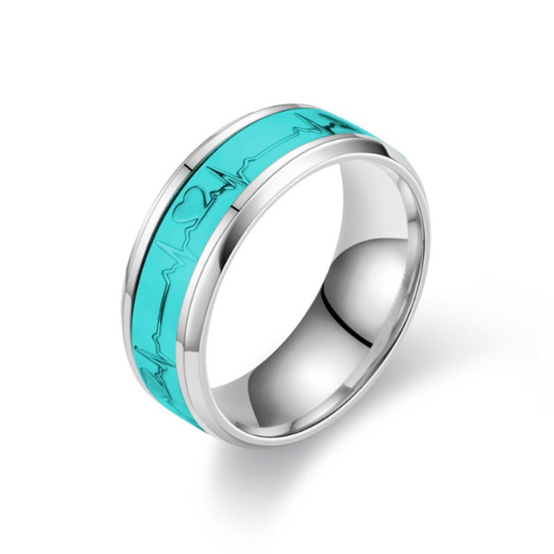 Personality Trendy Love Heart-shaped Titanium Steel Rings