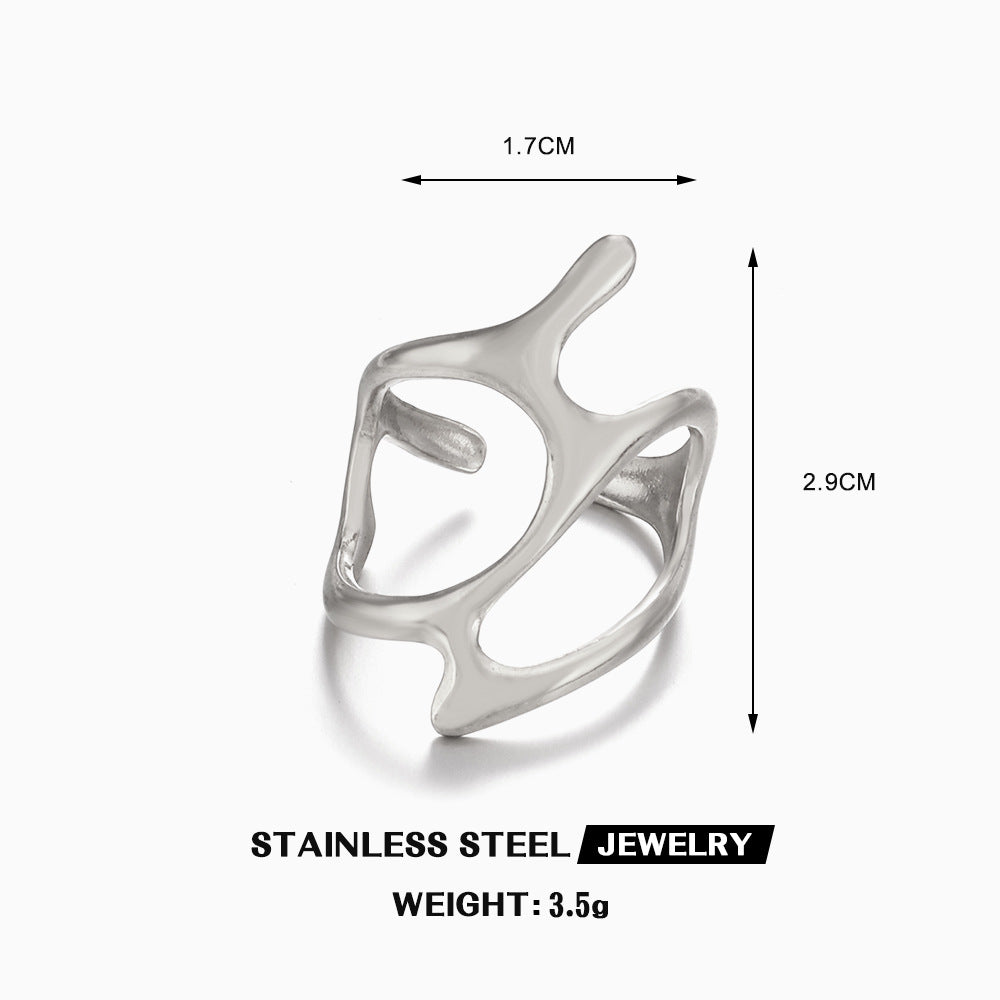 Steel Shaped Open Personalized Hip Hop Rings