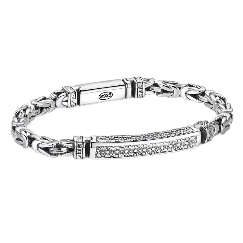 Men's Sier-plated Safe Return Pattern Personality Trend Bracelets