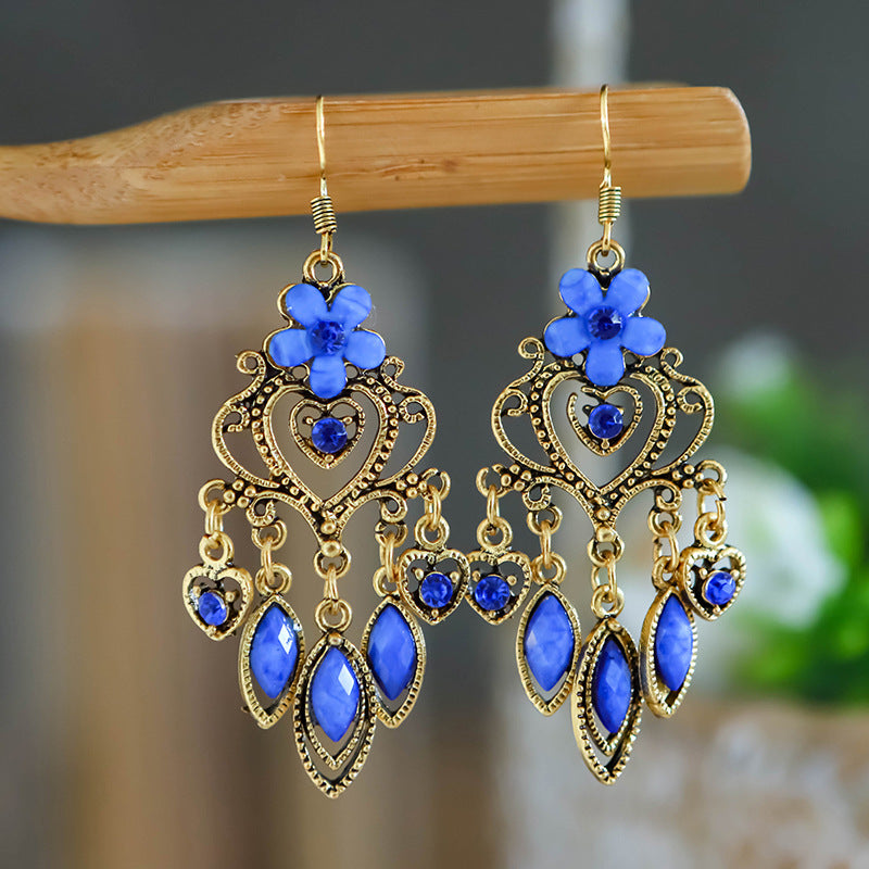 Ethnic Style Your Colorful Vintage Flower Earrings