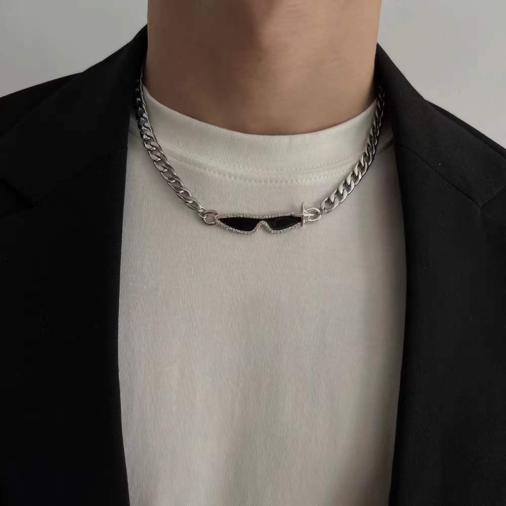 Women's Diamond Titanium Steel Cuban Hip Hop Necklaces