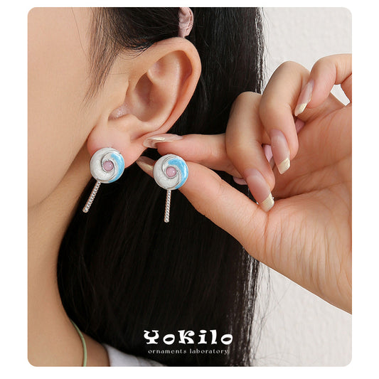 Summer Dessert Handmade Dripping Oil Ice Cream Ear Earrings