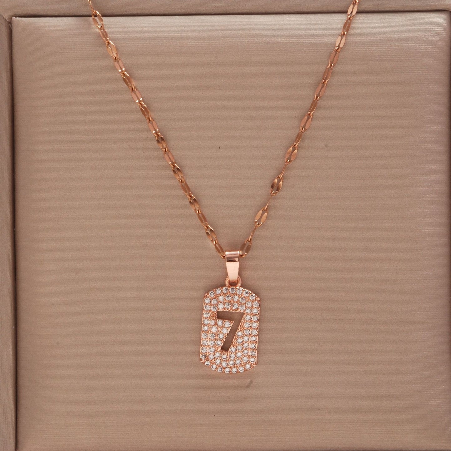 Women's Rose Gold Key Fu Lock Opal Korean Simple Fashion Necklaces