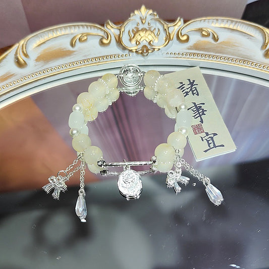Tulip Glazed Flower Chinese Style Design Bracelets