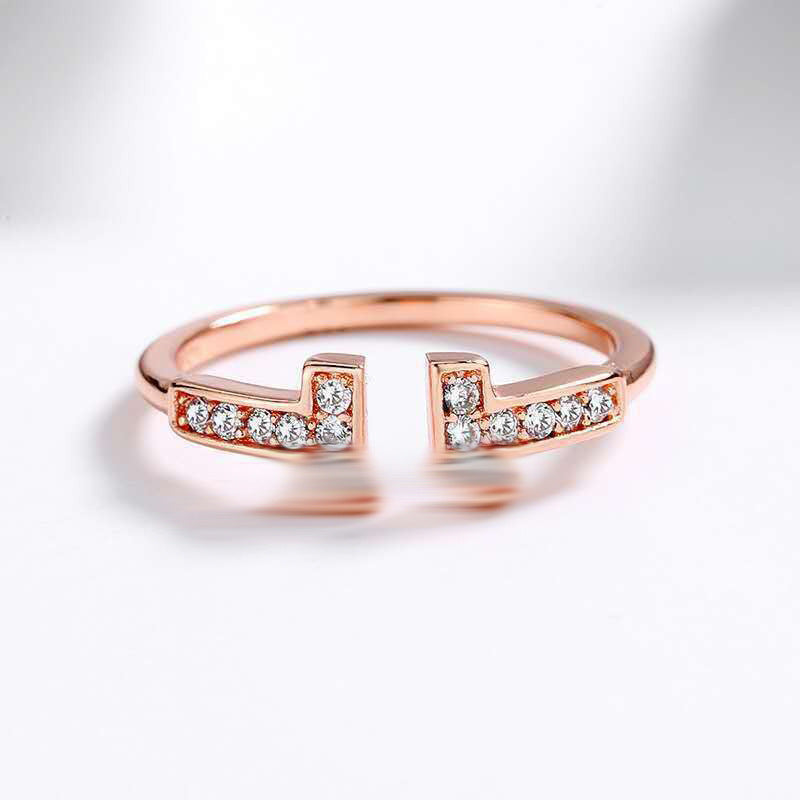 Natural White Shell Diamond Double Female Affordable Rings