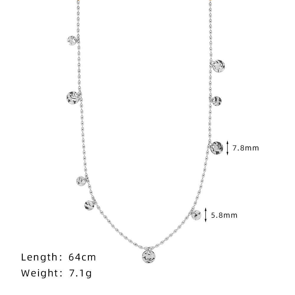 Sweater Chain Titanium Steel Sier Whale Necklaces