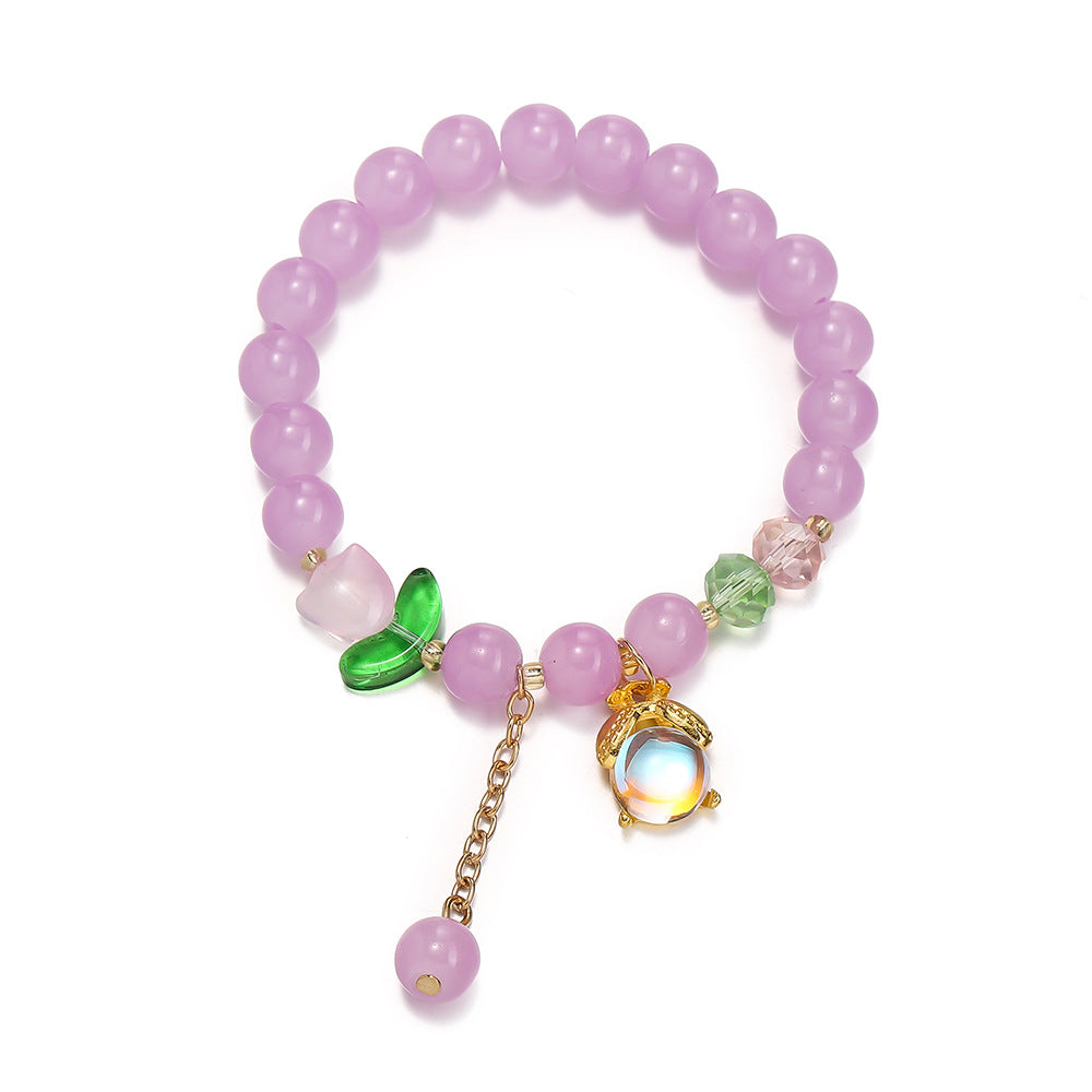 Glazing Bead Minority Simple Beaded Couple Bracelets