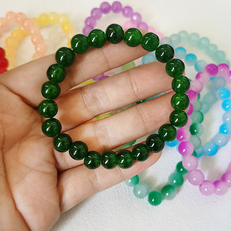 Li Gradient Ice Transparent Two-color Glass Pliable Temperament Hand Bracelets