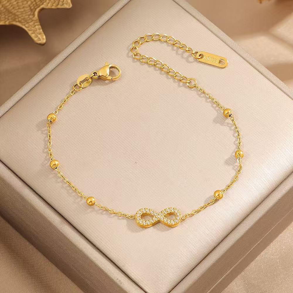 Women's Stainless Steel Infinite Zircon Light Luxury Bracelets