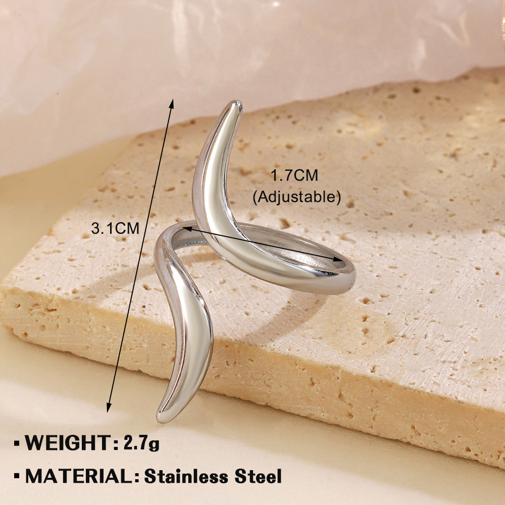 Open Personalized Hip Hop Gold Plated Irregular Rings