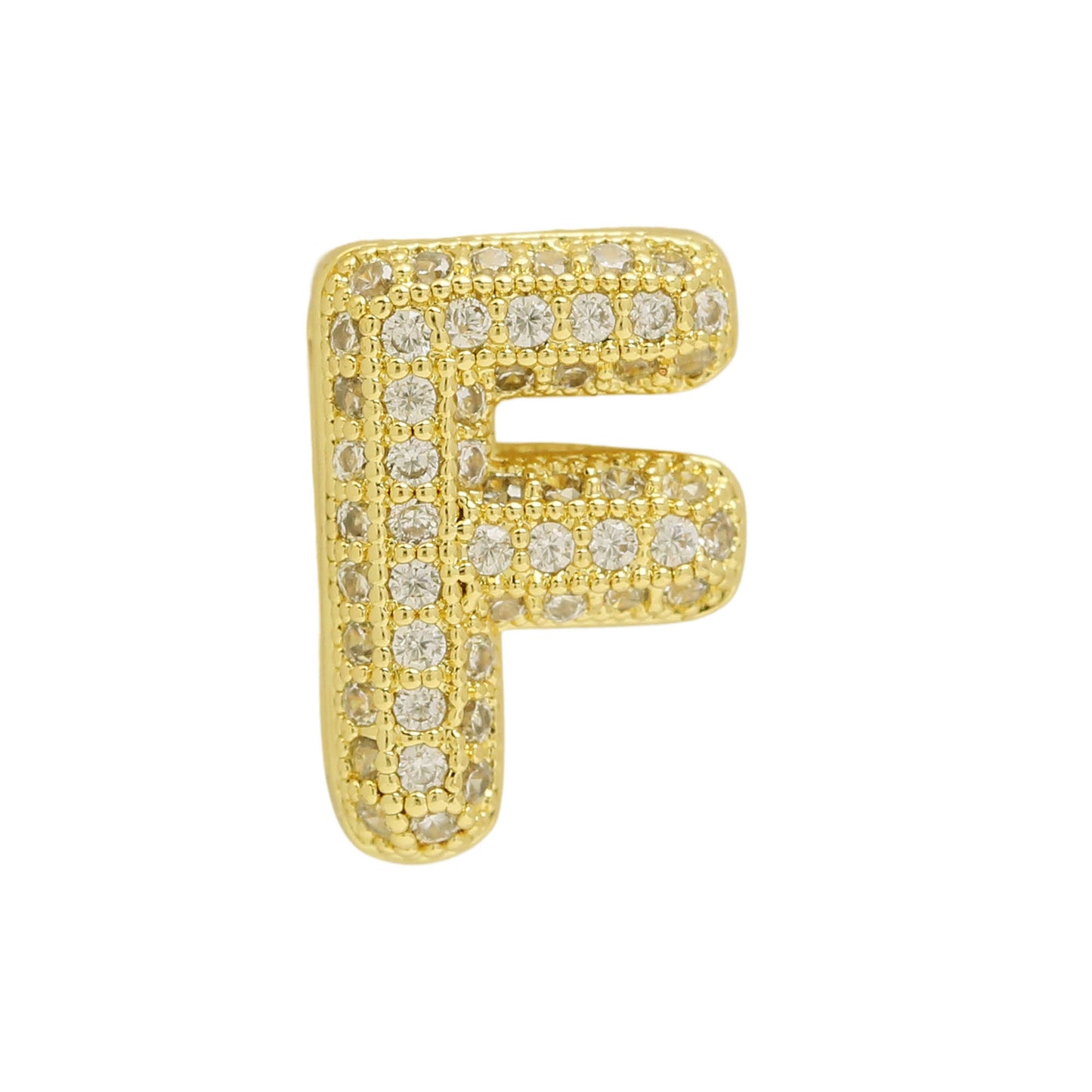 Golden Chubby Balloon Bubble Zircon Letter Bracelets