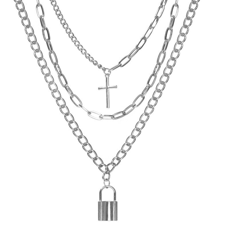 Hip Hop Cross Street Sweater Chain Necklaces