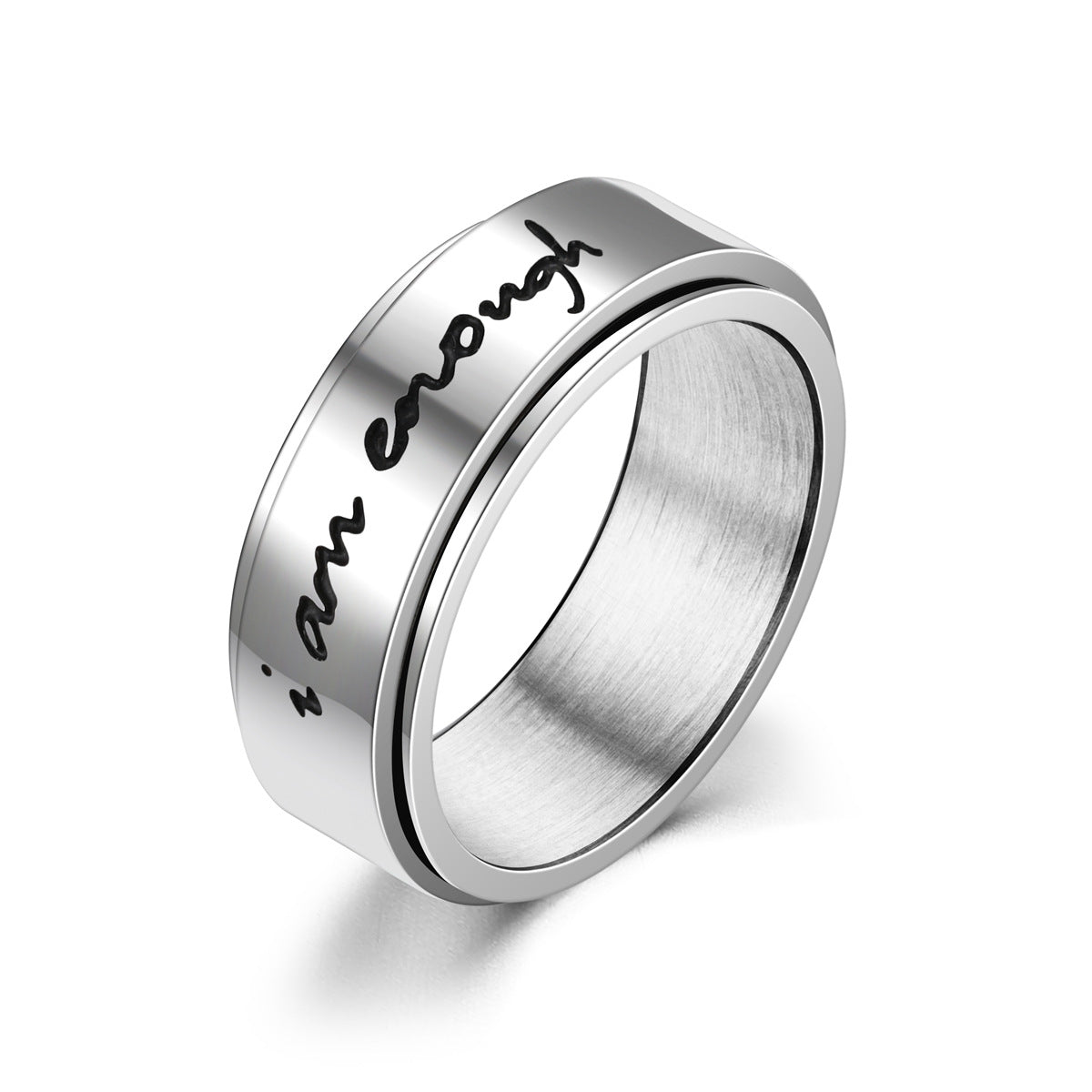 Slouchy Comfortable Fashion Decompression Rotatable Inspirational Rings