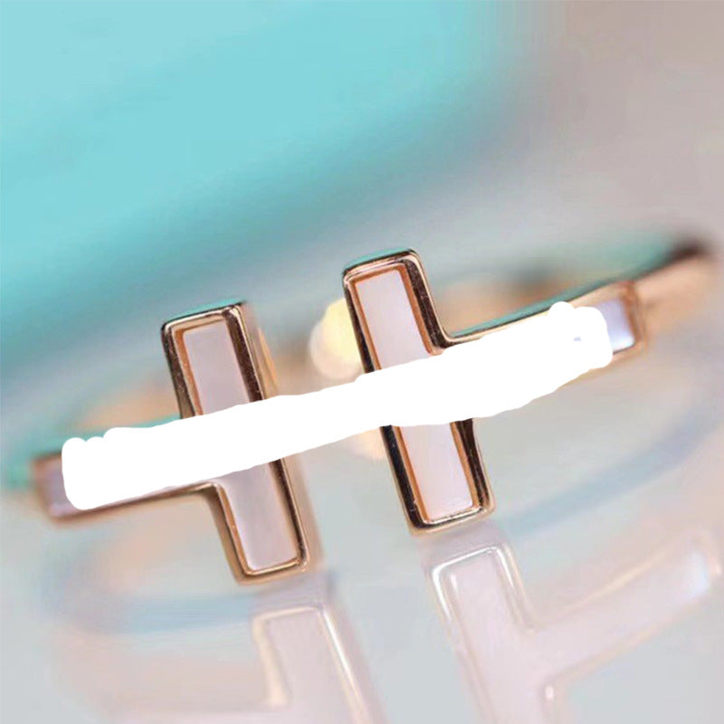 Natural White Shell Diamond Double Female Affordable Rings