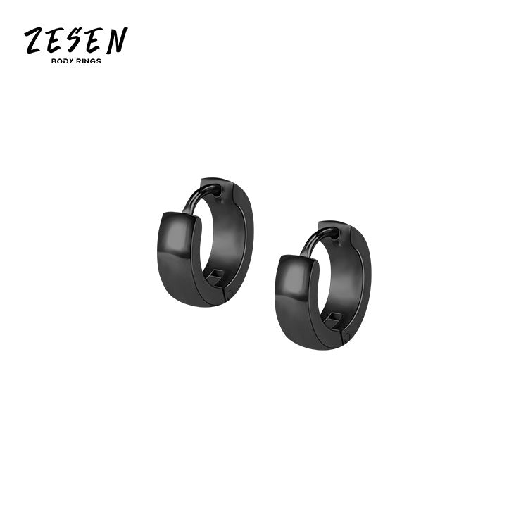 Men's Steel Circle Personalized Ear Clips Trendy Earrings