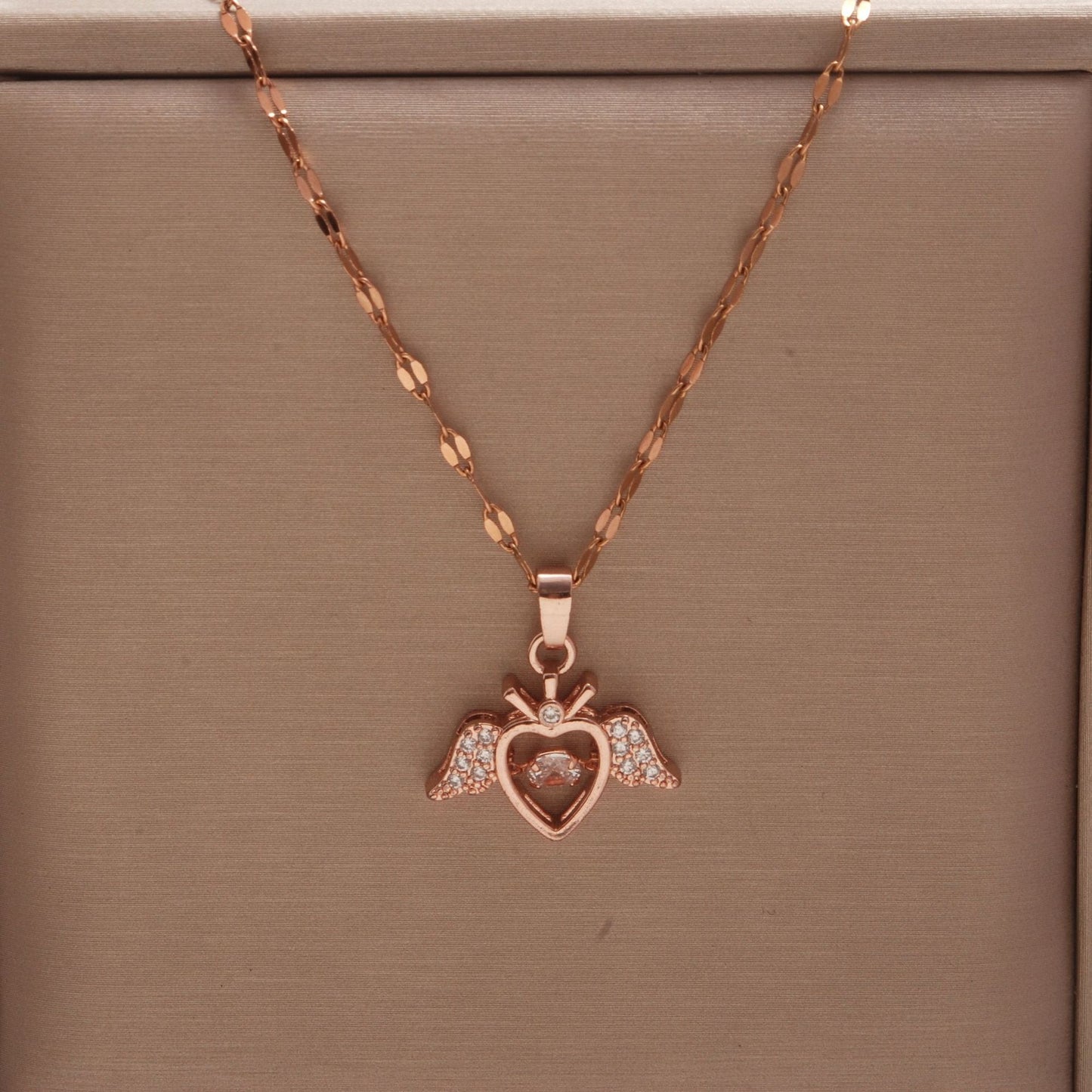 Women's Rose Gold Key Fu Lock Opal Korean Simple Fashion Necklaces