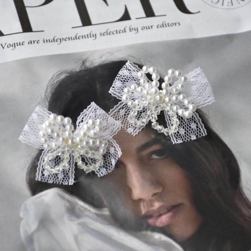 Women's Super Fairy White Lace Bow Sweet Earrings