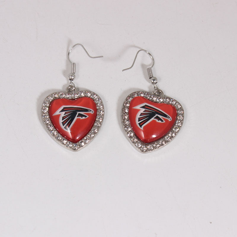 Peach Heart Spot Drill Sports Team Series Earrings
