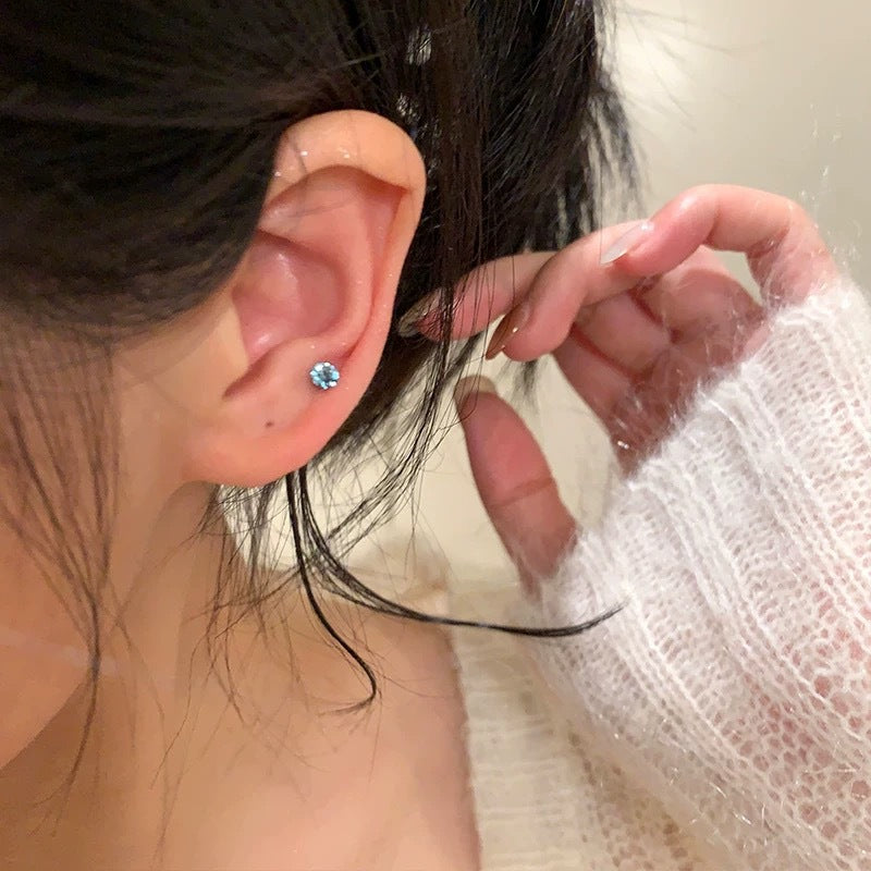 Women's Zirconium Butterfly Cross Petite High-grade Light Earrings