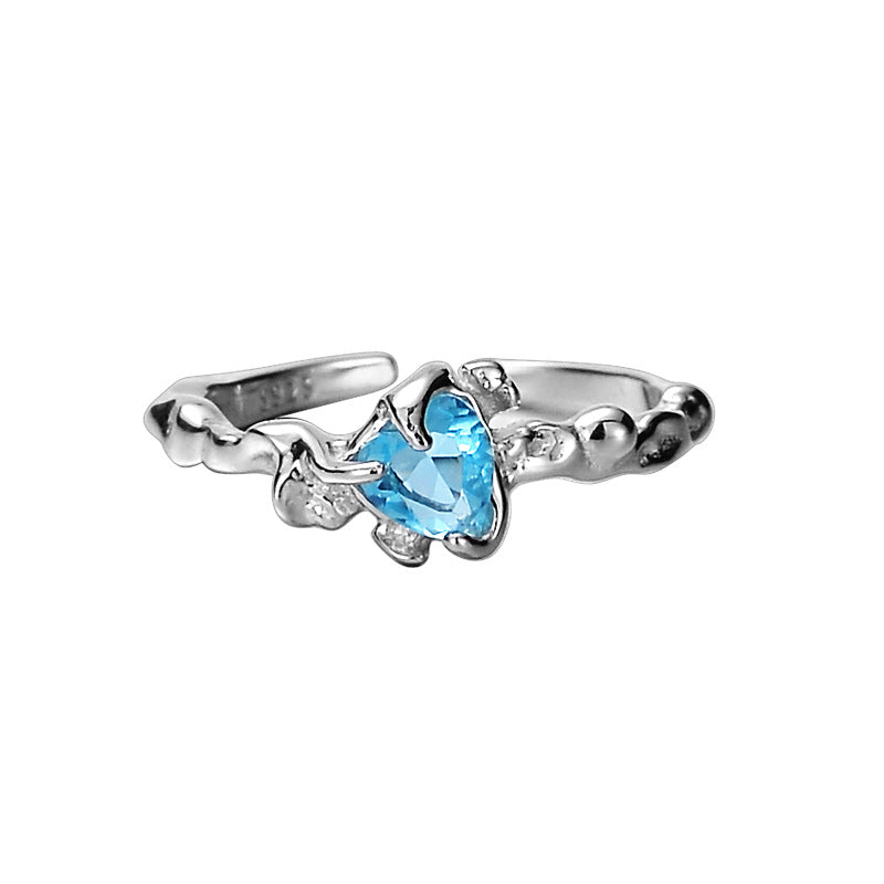 Women's Small Fashion Sterling Sier Texture Love Rings