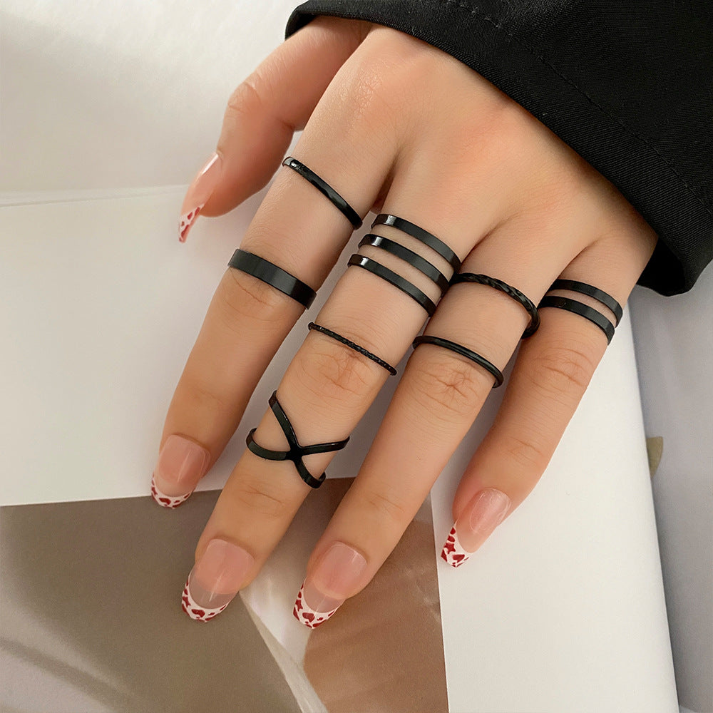 Creative Retro Hollow Butterfly Love Heart-shaped Rings
