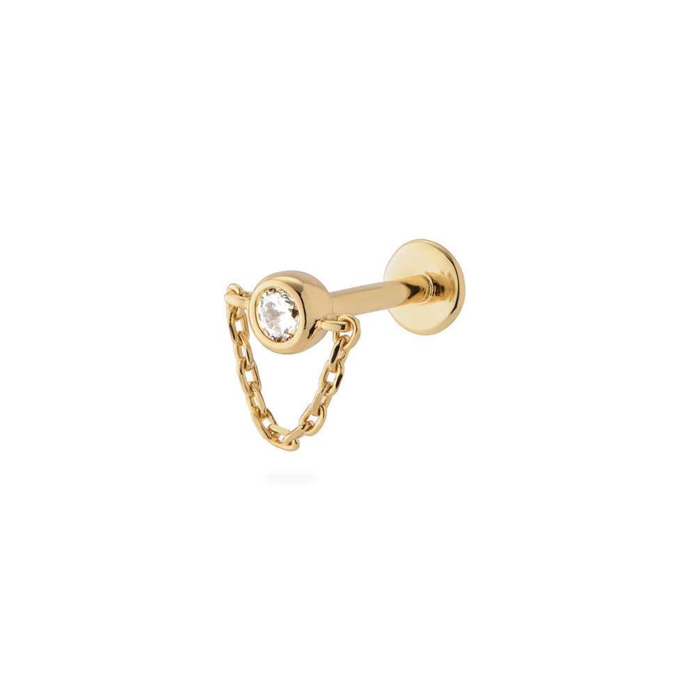Flat Head Push Piercing Thread Cartilage Earrings